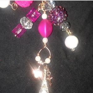 Rose pink zipper pull charm